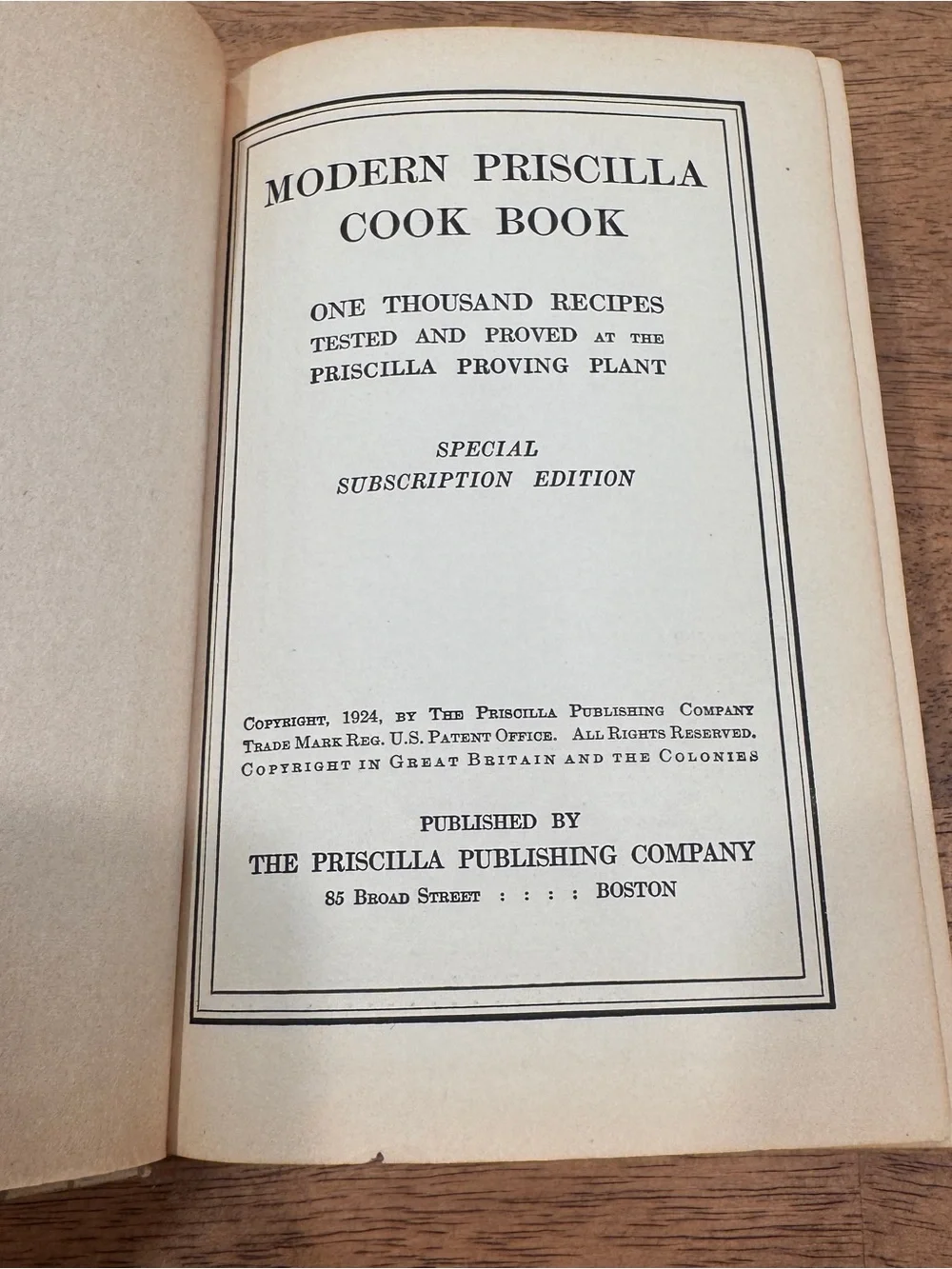 1924 Modern Priscilla Cook Book Old Family Recipes Vintage